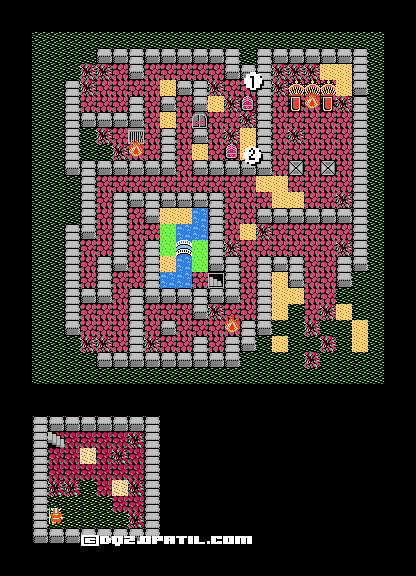 DRAGON QUEST 2 ／ドラゴンクエスト 2 攻略：ムーンブルクの城 マップ画像