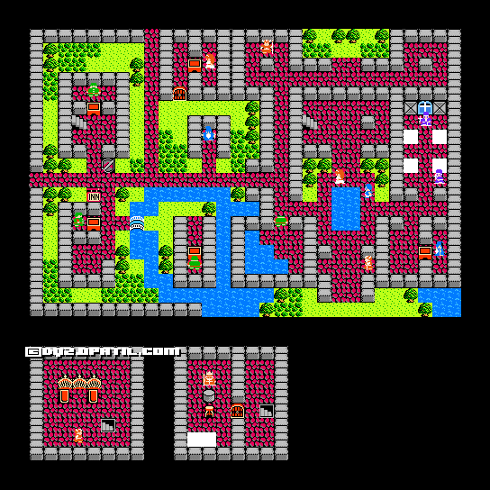 DRAGON QUEST 2 ／ドラゴンクエスト 2 攻略：ラダトームの城 マップ画像