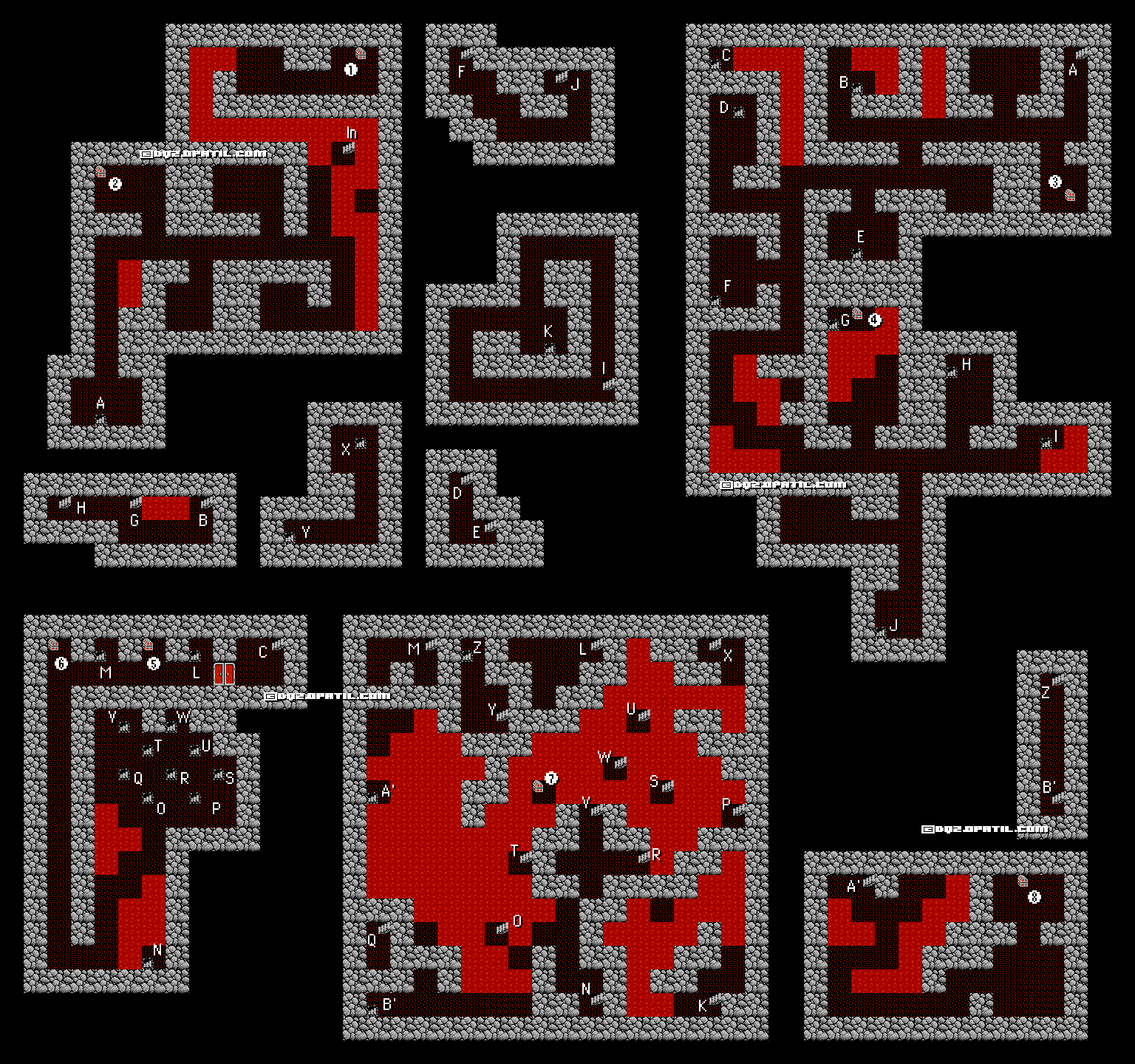 DRAGON QUEST 2 ／ドラゴンクエスト 2 攻略：海底の洞窟 マップ画像